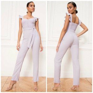 Revolve Superdown Lavender Purple Gloria Flutter Ruffle Jumpsuit Size XS RV $88